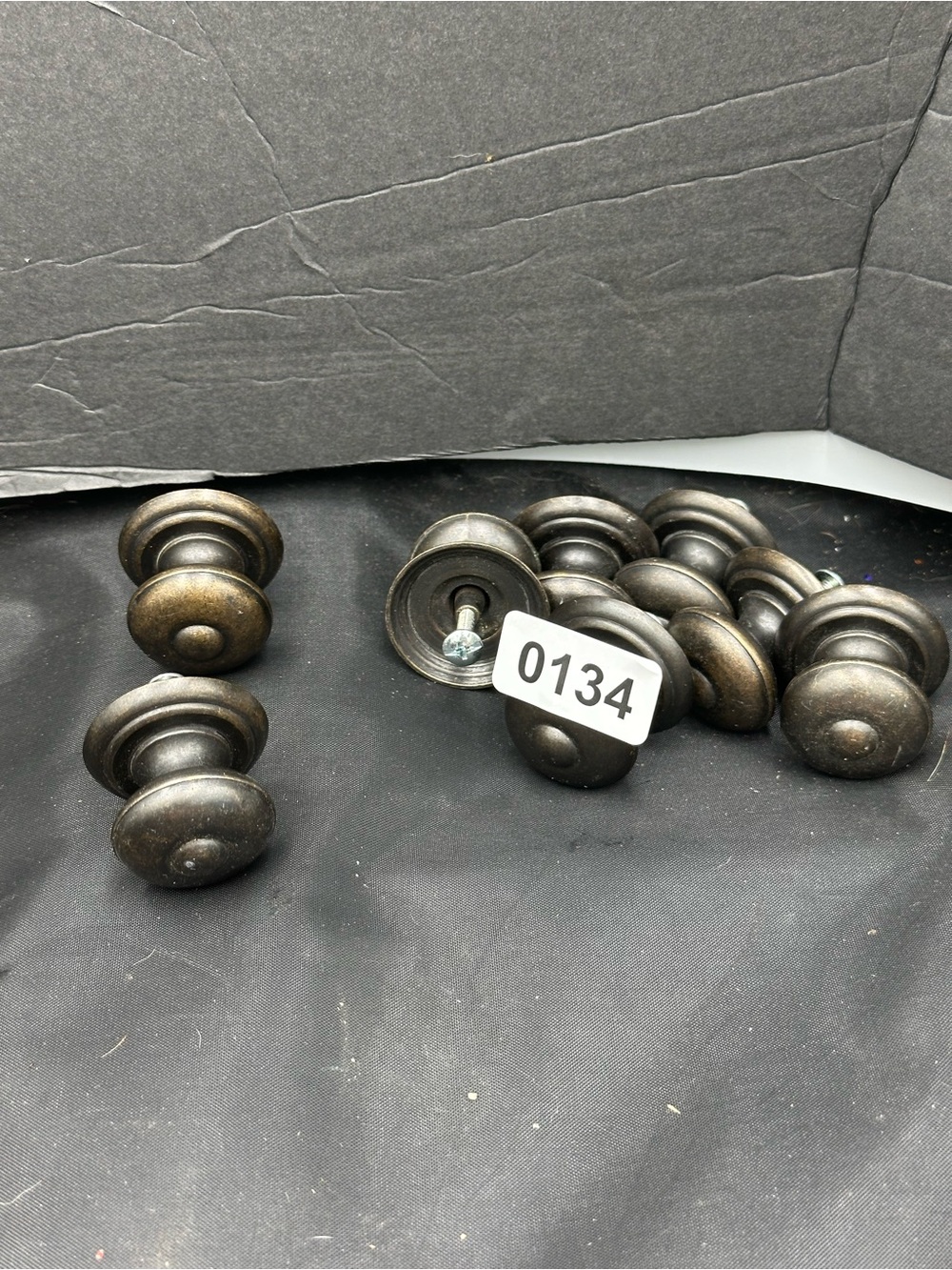 8vintage Brass Bronze Drawer Pulls Small Round Pulls. Dresser Bureau Door Etc.